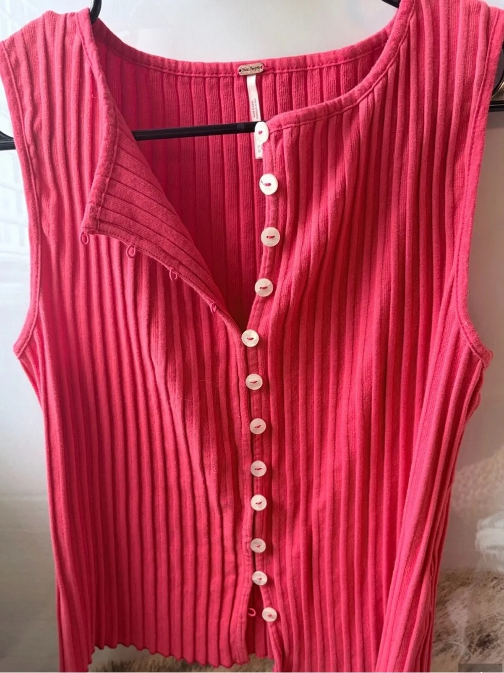 Free People Tilly Vest in Tomato Puree Color Size L